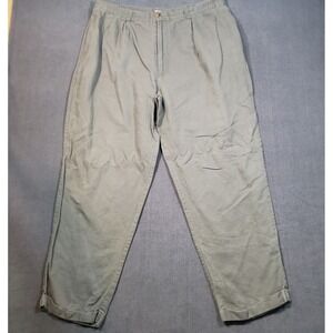 Bugle Boy Khakis Mens 40x30 Olive Green Pleated Ramie Cotton Comfort Fit Pants